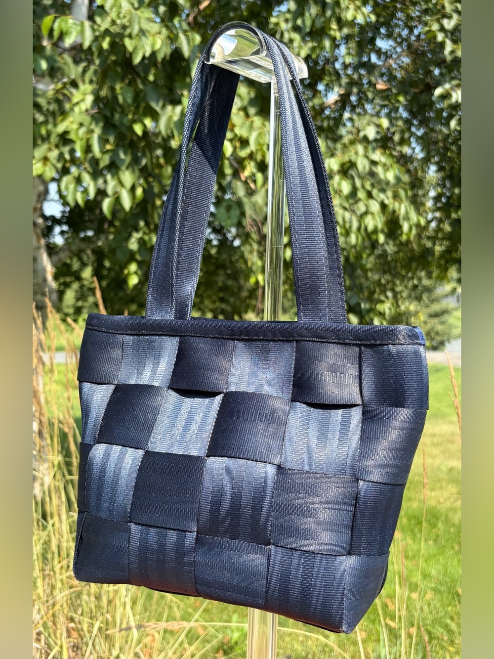 Vintage Harvey’s “The Original Detroit” Seatbelt Bag Small Tote Navy - Picture 4 of 15